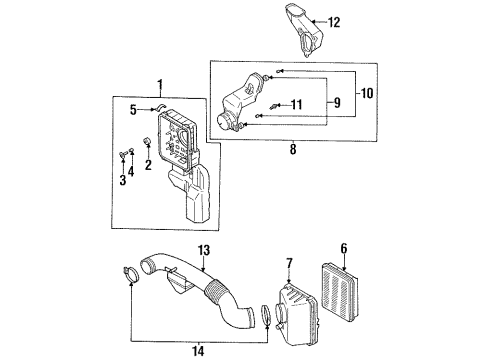 1998 Dodge Avenger Air Duct Diagram for MB925160