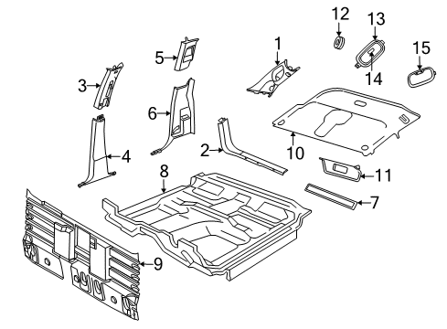 2009 Dodge Dakota Sunvisor, Driver Side Diagram for 1JX29BD1AA
