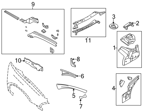 2004 Dodge Intrepid Structural Components & Rails Diagram