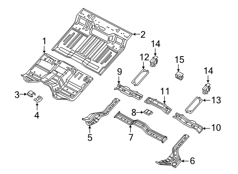 2024 Ram 1500 Pan - Rear Floor Diagram for 68276375AE