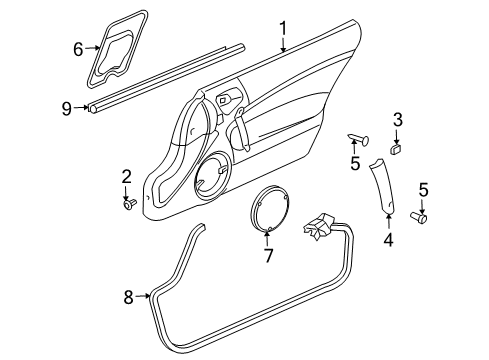2009 Dodge Viper Door Weatherstrip, Front Passenger Side Diagram for 4865564AD