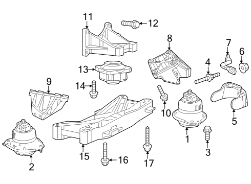 2023 Chrysler 300 Trans Crossmember Mount Bolt Diagram for 6507788AA