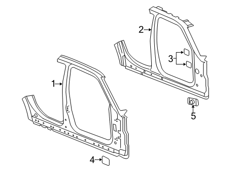 2006 Dodge Charger Aperture Panel, Front Outer Passenger Side Diagram for 5174350AL