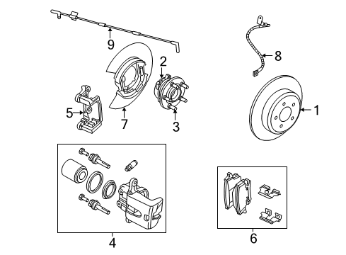 2008 Chrysler 300 Brake Pads, Rear Diagram for V4012560