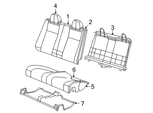 2009 Chrysler Sebring Headrest, Rear Diagram for 1HL861J3AA