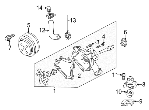 2000 Dodge Dakota Water Pump Diagram for 68382493AA