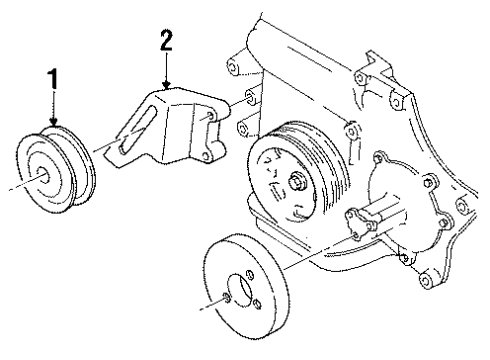 1993 Chrysler Concorde Idler Pulley Bracket Diagram for 4663570
