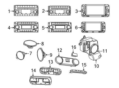 2010 Dodge Caliber Rear Speaker, Front Center Diagram for 5091019AB