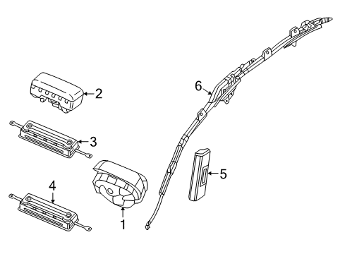 2015 Chrysler 200 Side Impact Inflator Module, Front Driver Side Diagram for 68102477AB