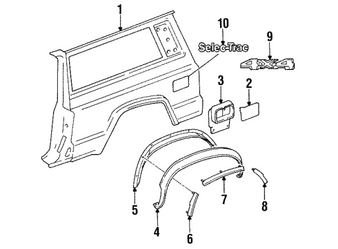 1996 Jeep Cherokee Wheel Flare Diagram for 5EU62SX9