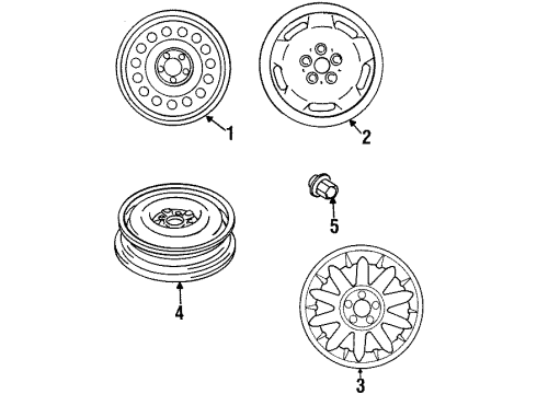 1997 Chrysler Sebring Wheel Nut Diagram for MB579236