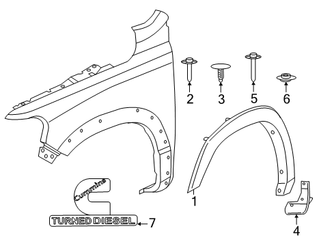 2024 Ram 2500 Protector, Front Passenger Side Diagram for 68362312AC