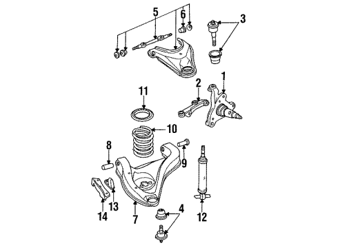1996 Dodge Dakota Bumper Diagram for 52057998