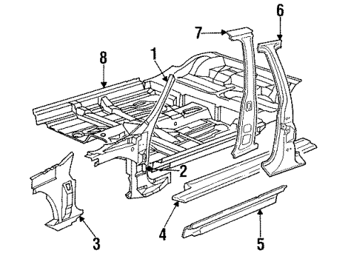 1993 Chrysler New Yorker Outer Rocker Diagram for 4416606