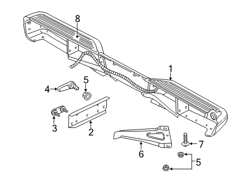 1998 Dodge Dakota Bumper Assembly, Rear Diagram for 5191820AA