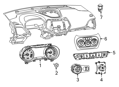 2014 Jeep Cherokee Instrument Cluster, Black Diagram for 68241293AE