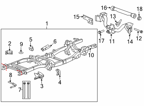 2007 Dodge Ram 1500 Frame Assembly Diagram for 55366290AR