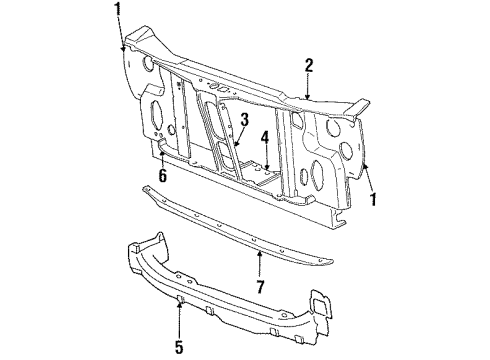 1993 Dodge Daytona Radiator Support Diagram 3 - Thumbnail