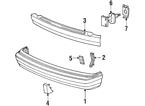 1987 Chrysler LeBaron Bumper & Components - Front Diagram