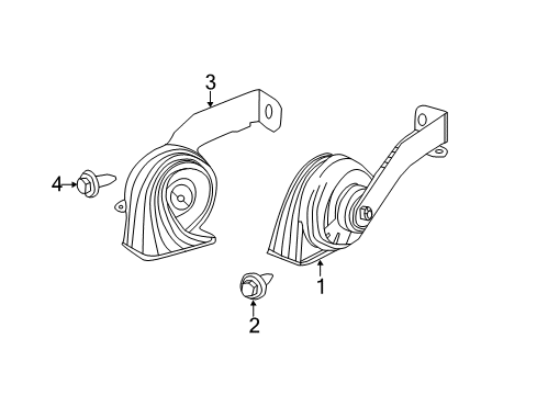 2016 Chrysler 300 High Note Horn Diagram for 56046501AF