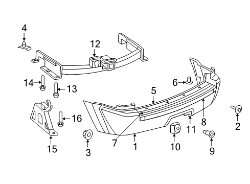 2005 Jeep Grand Cherokee Bumper Cover, Rear Diagram for 5159058AC