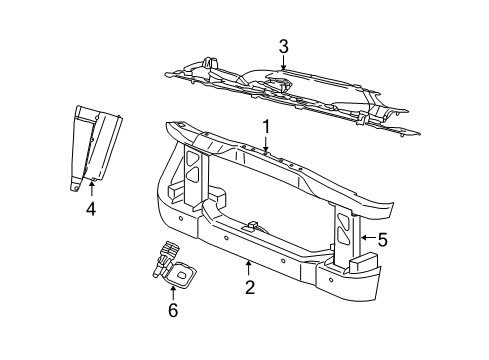 2007 Chrysler Aspen Upper Tie Bar, Front Diagram for 55362294AC