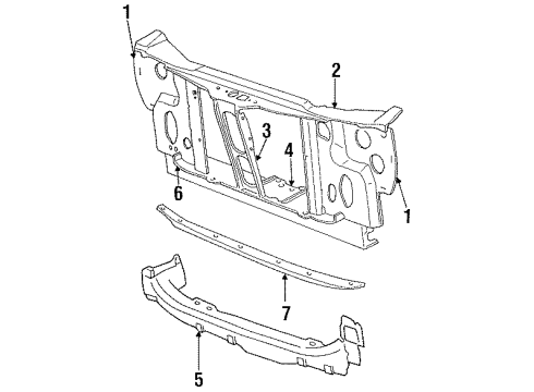 1993 Dodge Daytona Radiator Support Diagram 2 - Thumbnail