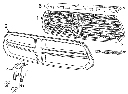 2018 Dodge Durango Grille & Components Diagram
