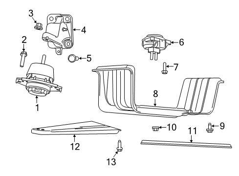 2021 Jeep Grand Cherokee Engine & Trans Mounting Diagram 2 - Thumbnail