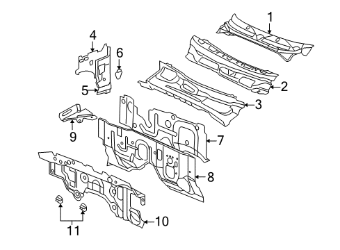 2008 Dodge Dakota Dash Panel Diagram for 55359738AD
