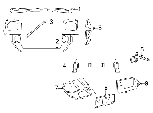 2008 Dodge Grand Caravan Air Deflector, Front Passenger Side Diagram for 5058740AA