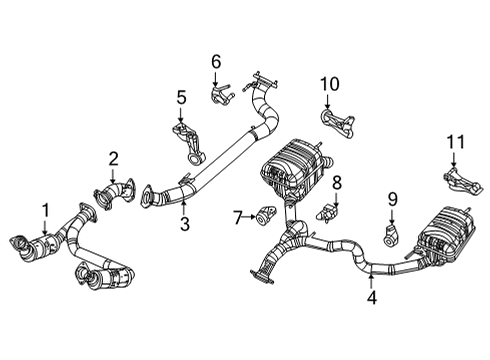 2022 Jeep Grand Wagoneer Pipe - Exhaust Front Diagram for 68467377AC