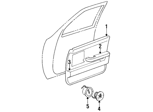 1989 Chrysler New Yorker Interior Trim - Front Door Diagram