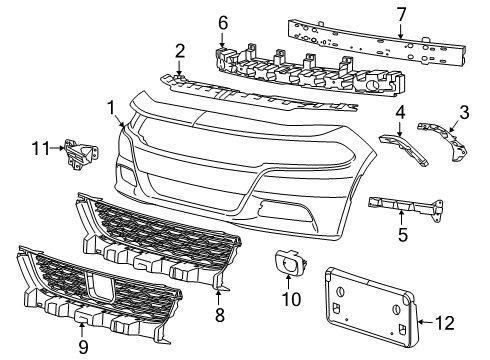 2020 Dodge Charger Support, Front Inner Passenger Side Diagram for 68226532AA
