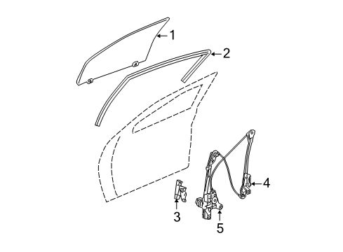 2004 Chrysler Pacifica Run Weatherstrip, Front Driver Side Diagram for 4894317AD