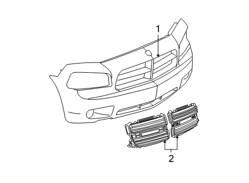 2006 Dodge Charger Grille, Black, Front Diagram for 1CN95RXFAC