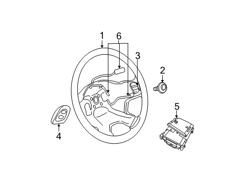 2008 Jeep Liberty Steering Wheel, Beige/Gray Diagram for 1JA44XDHAA