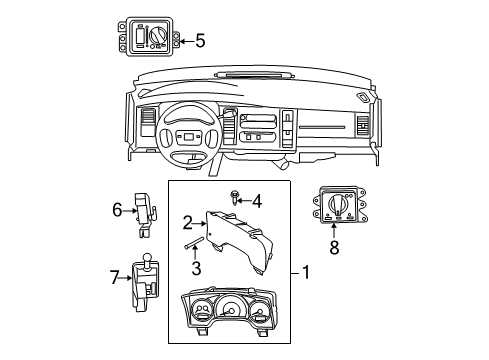 2007 Dodge Dakota Cluster Assembly Diagram for 5172072AL