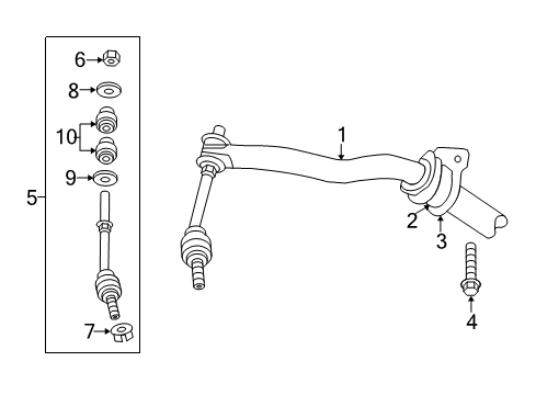 2011 Ram 1500 Stabilizer Bar, Front Diagram for 55398936AF