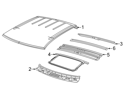 2013 Ram 1500 Windshield Header, Front Diagram for 68369399AC