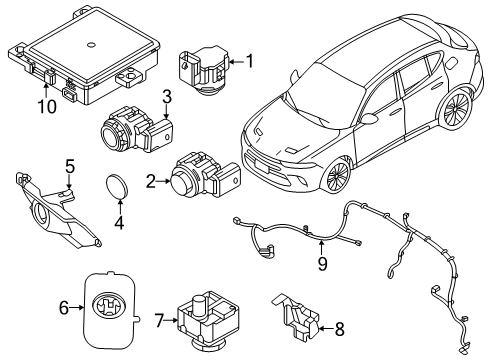 2024 Dodge Hornet Electrical Components - Front Bumper Diagram