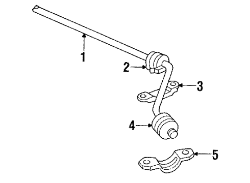 1991 Dodge Shadow Stabilizer Bar & Components Diagram