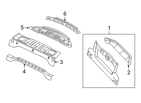2002 Chrysler Concorde Package Tray Reinforcement, Rear Diagram for 4575495AC