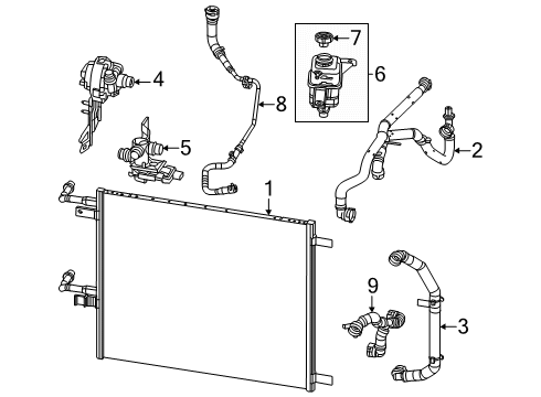 2025 Ram 1500 Radiator - Auxiliary Diagram for 68592064AA