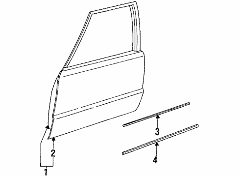 1986 Dodge Aries Exterior Trim - Front Door Diagram