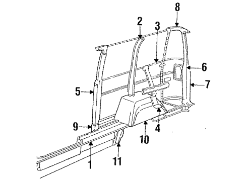 1991 Dodge B150 Filler, Upper Passenger Side Diagram for 55346982