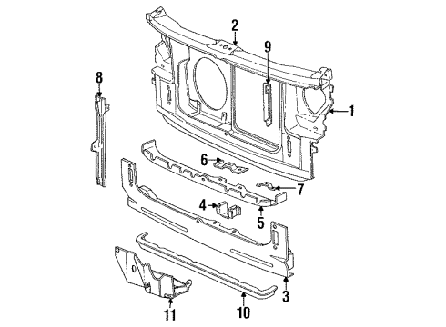 1990 Dodge Caravan Radiator Support Diagram