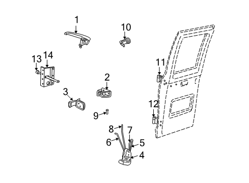 2000 Dodge Ram 1500 Van Link Rod, Rear Passenger Side Diagram for 55347282AB