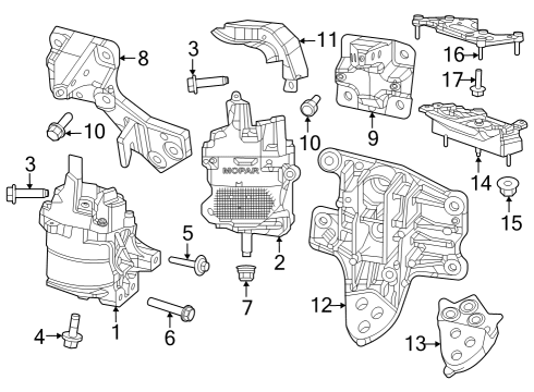 2023 Jeep Grand Wagoneer Transmission Mount Diagram for 68449048AB