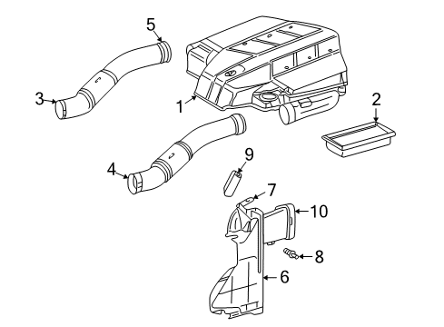 2005 Chrysler Crossfire Air Cleaner Diagram for 5140405AB